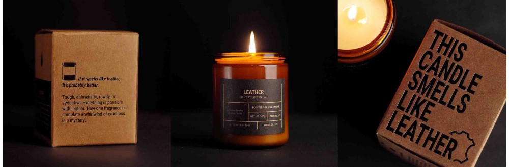 Leather Scented Soy Wax Candle