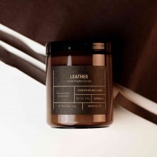 Leather Scented Soy Wax Candle