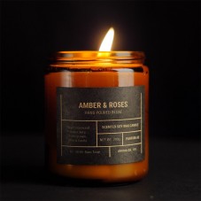 Amber & Roses Scented Soy Wax Candle