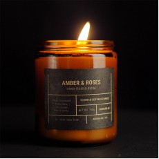 Amber & Roses Scented Soy Wax Candle