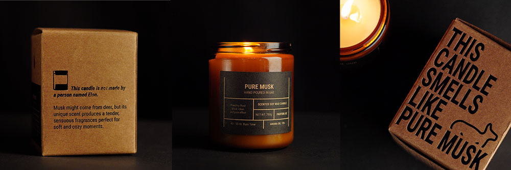 Pure Musk Scented Soy Wax Candle