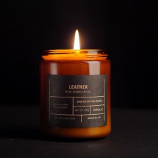 Leather Scented Soy Wax Candle